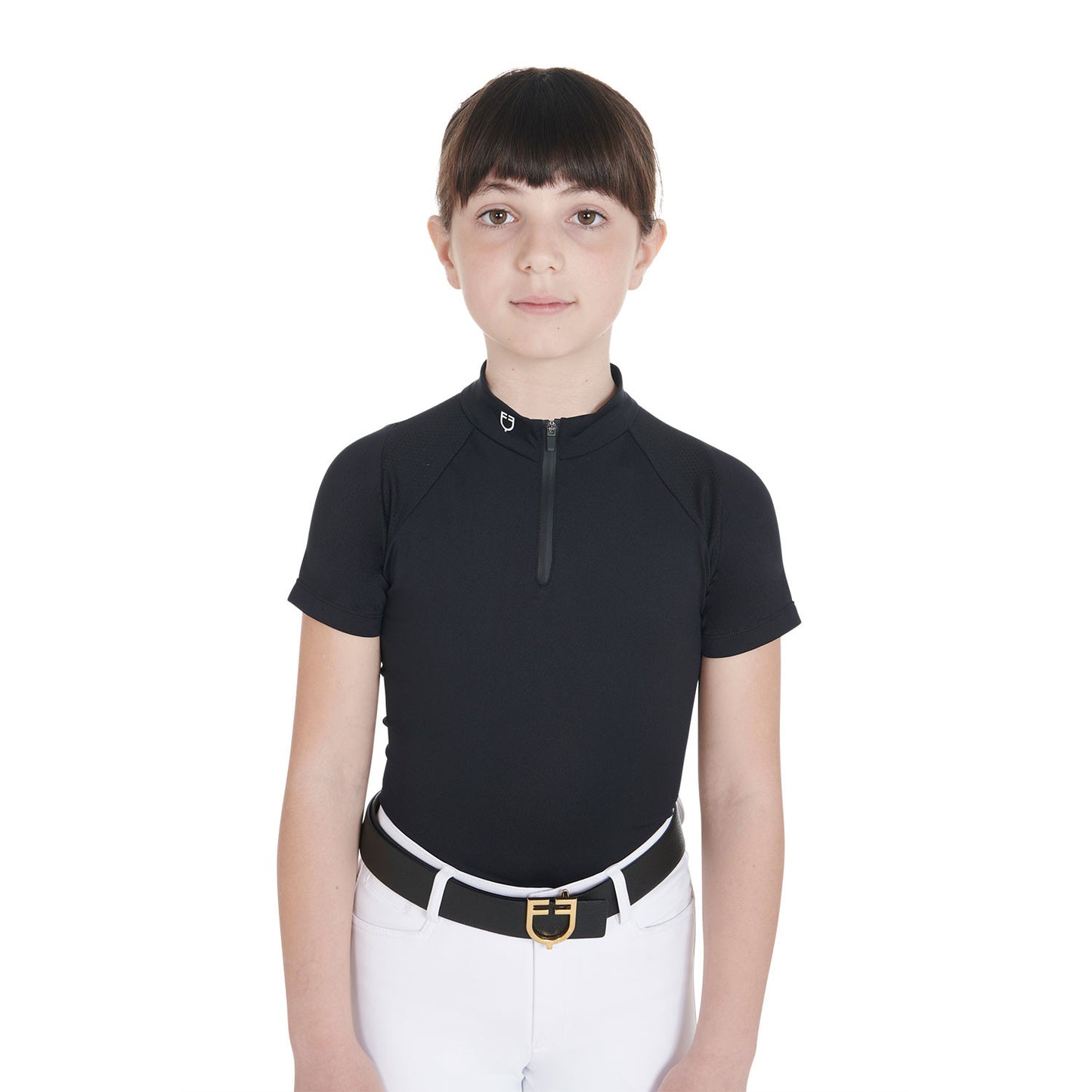 Polo infantil de entrenamiento slim fit en tejido técnico Equestro