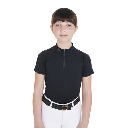 Polo infantil de entrenamiento slim fit en tejido técnico Equestro