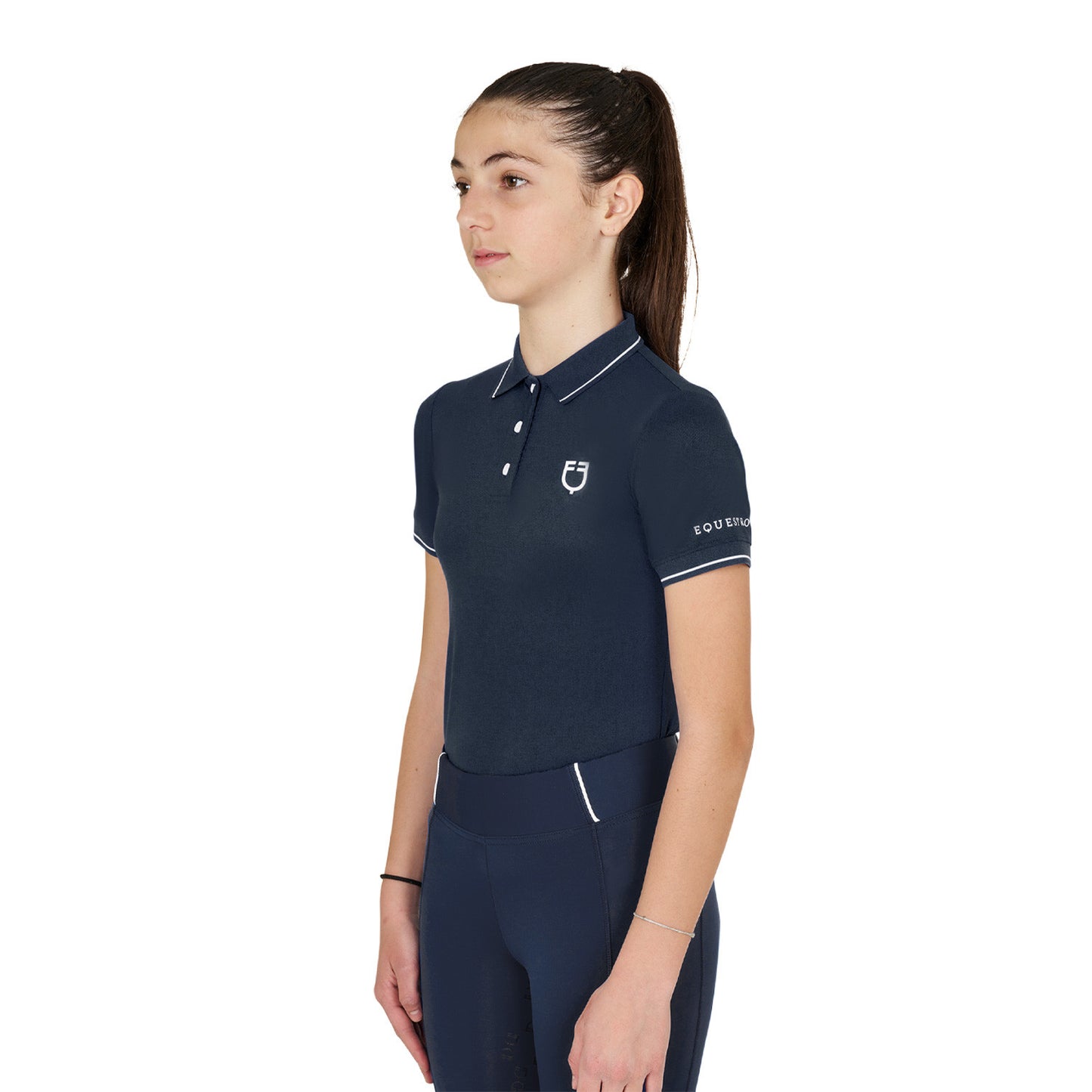 Polo infantil slim fit de tejido técnico antibacteriano Equestro