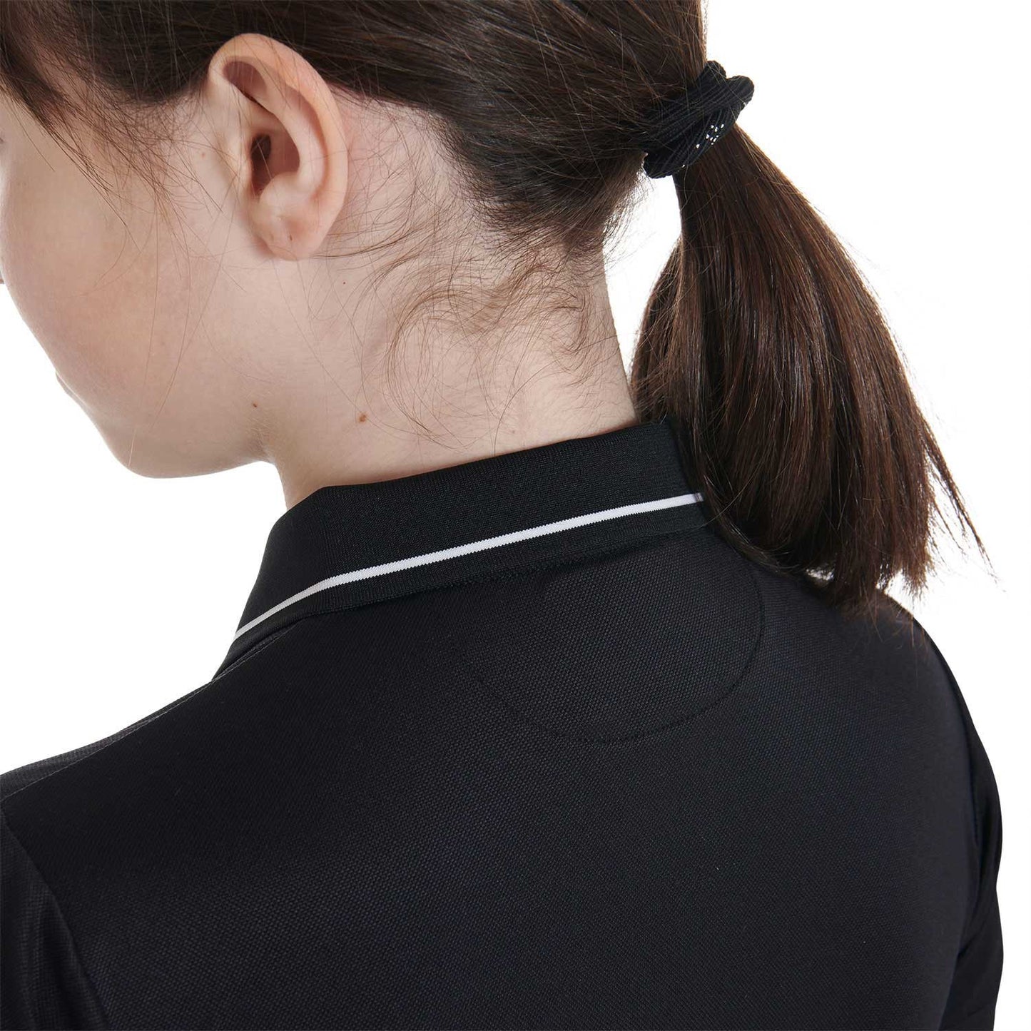 Polo infantil slim fit de tejido técnico antibacteriano Equestro - Negro
