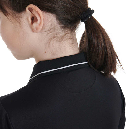 Polo infantil slim fit de tejido técnico antibacteriano Equestro - Negro