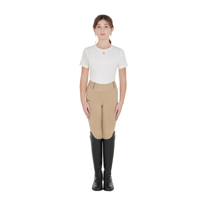 Leggings niña slim fit grip con logo Equestro - Incense