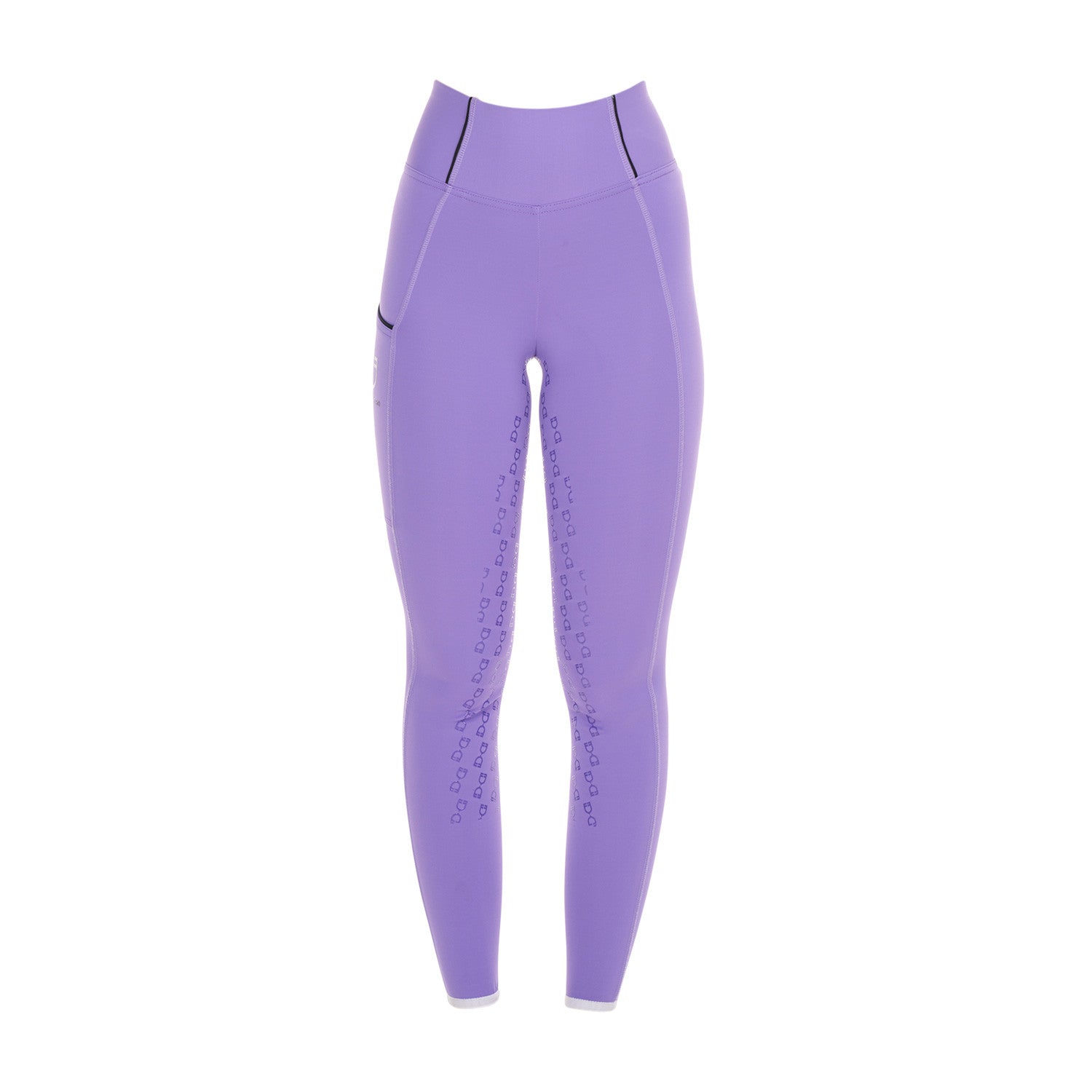 Leggings niña slim fit grip con logo Equestro - Dahlia Purple