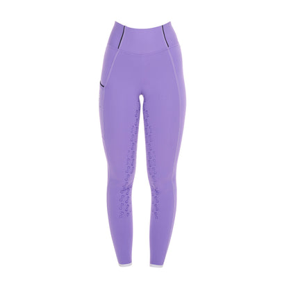 Leggings niña slim fit grip con logo Equestro - Dahlia Purple