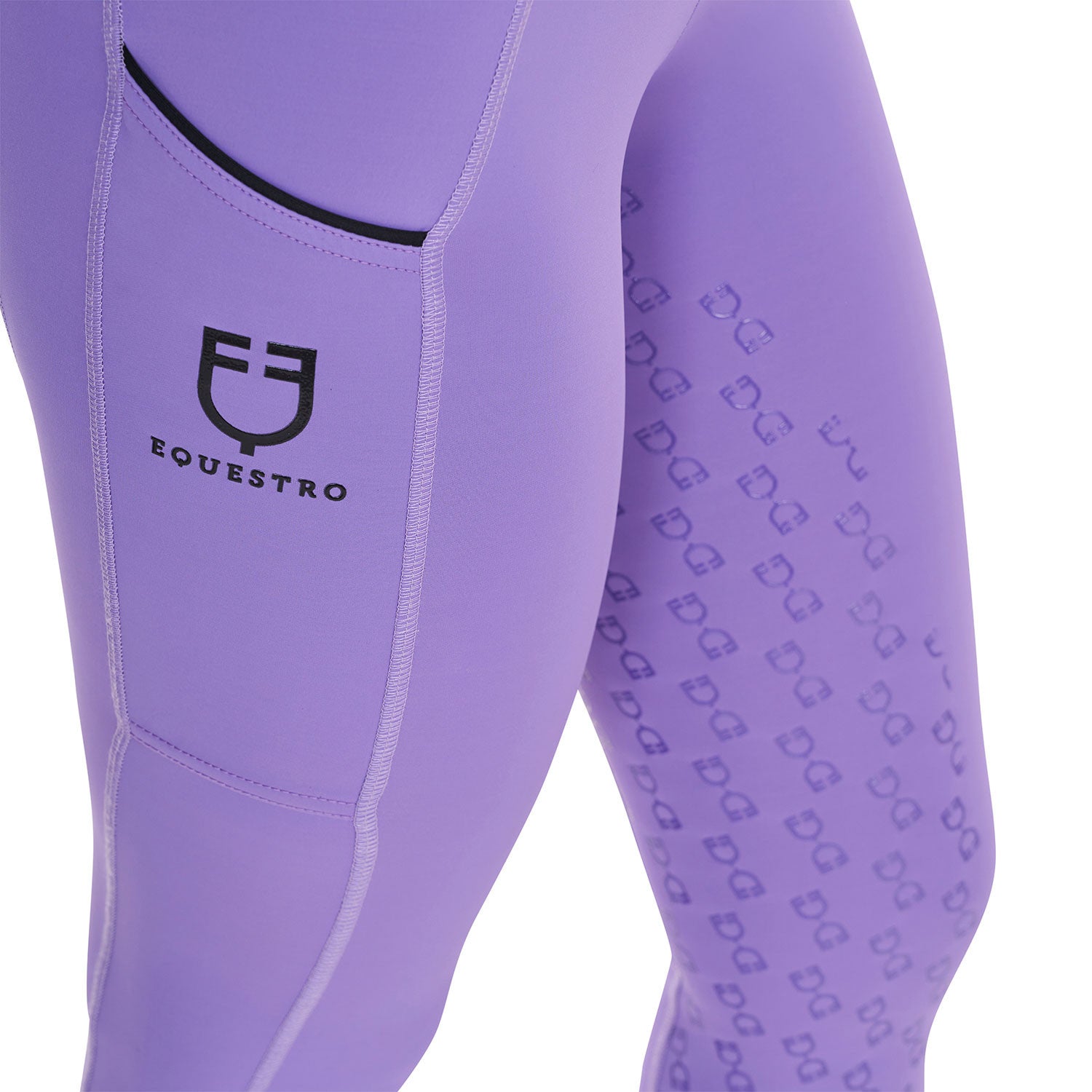 Leggings niña slim fit grip con logo Equestro - Dahlia Purple