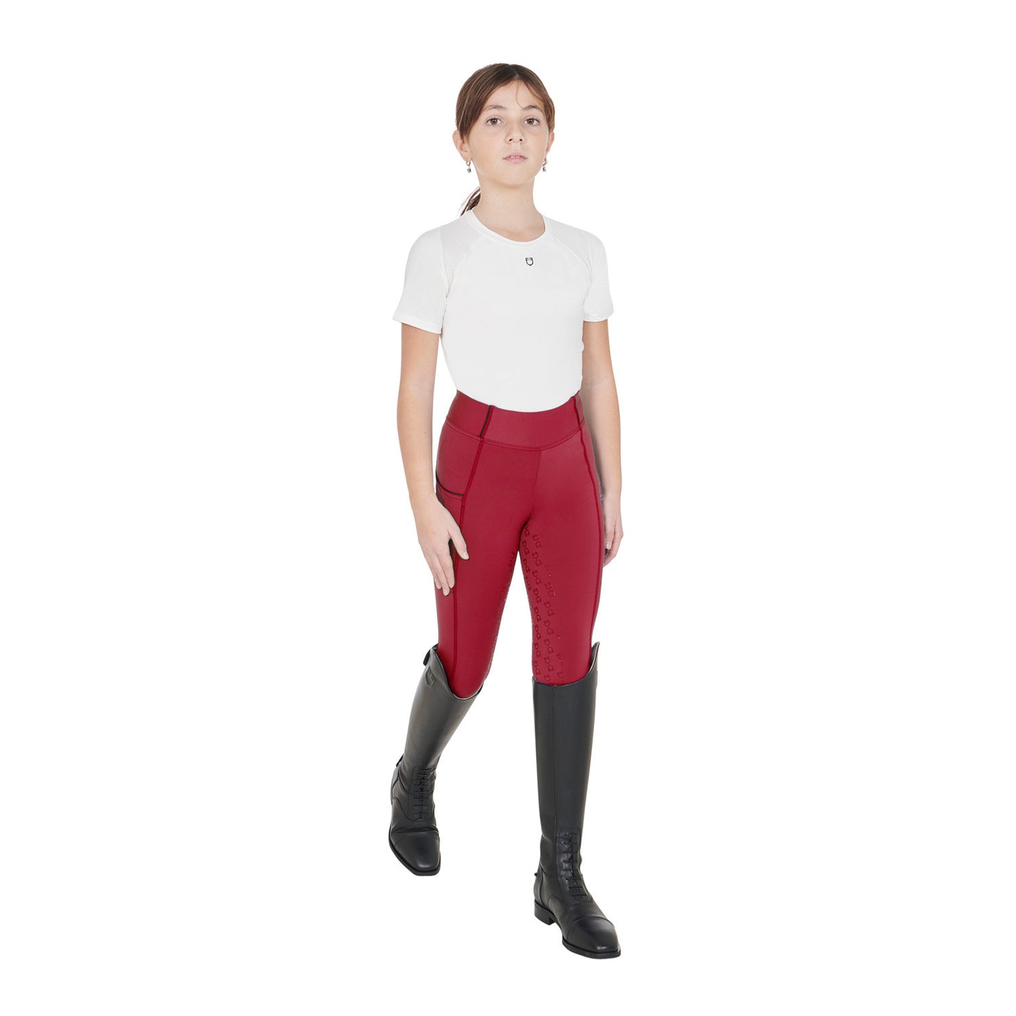 Leggings niña slim fit grip con logo Equestro - Scooter