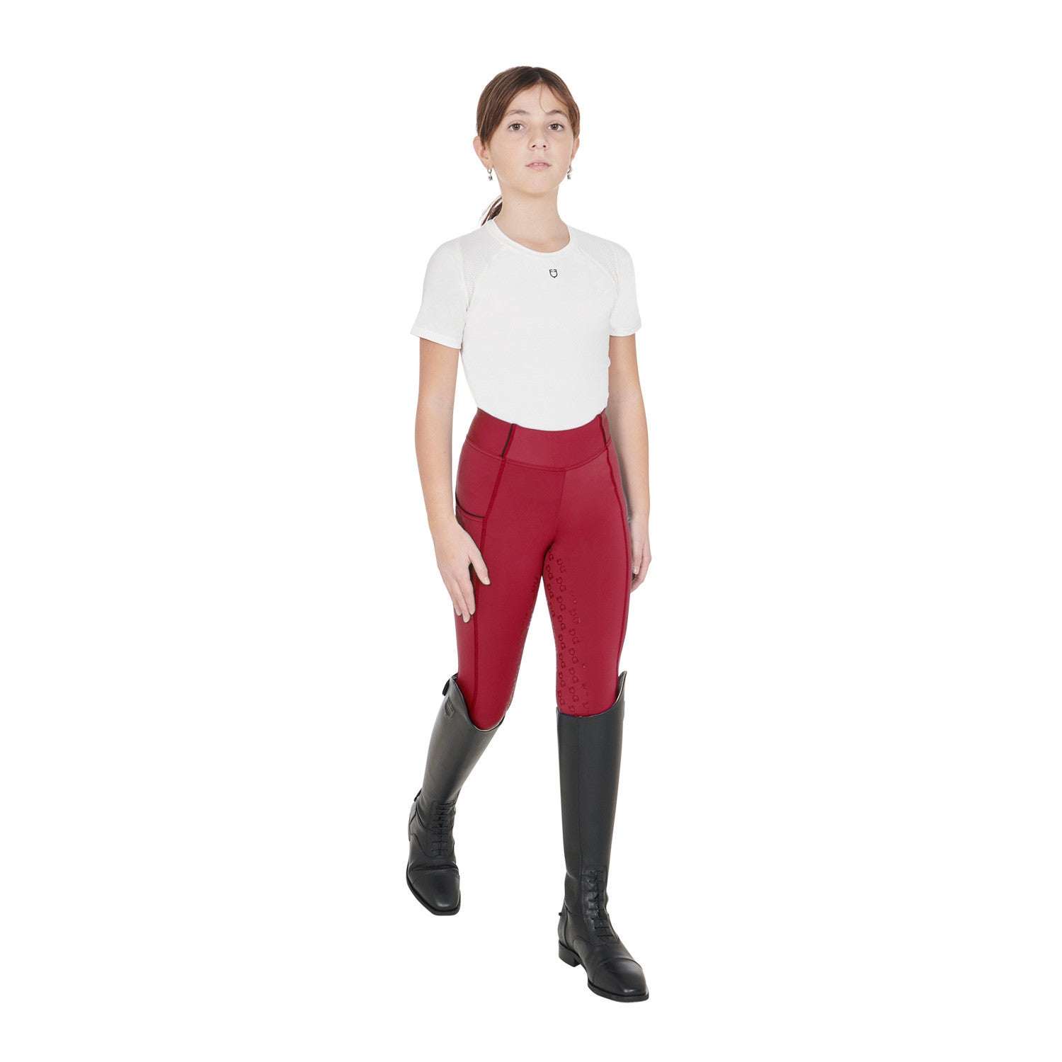 Leggings niña slim fit grip con logo Equestro - Scooter