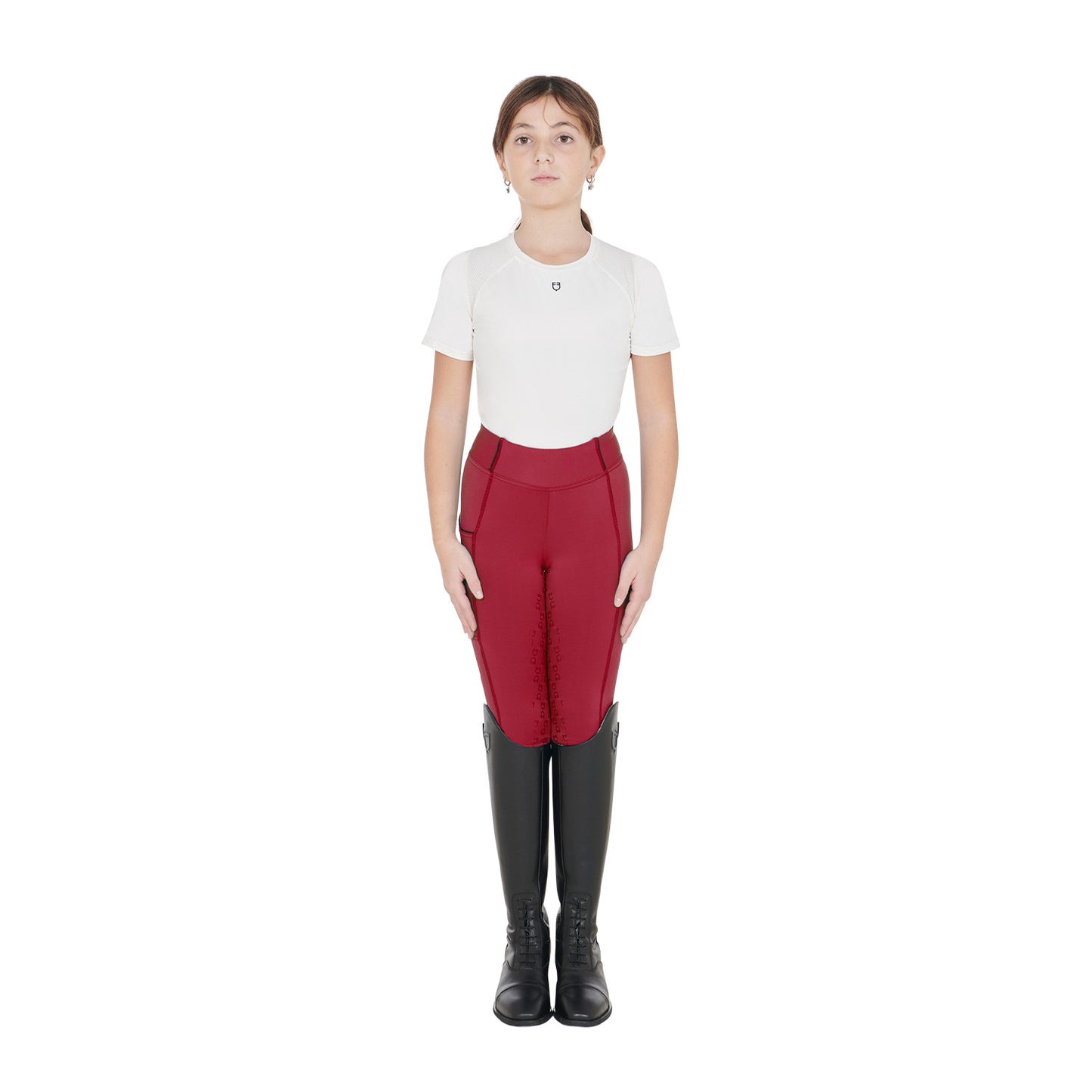Leggings niña slim fit grip con logo Equestro - Scooter