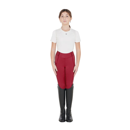 Leggings niña slim fit grip con logo Equestro - Scooter