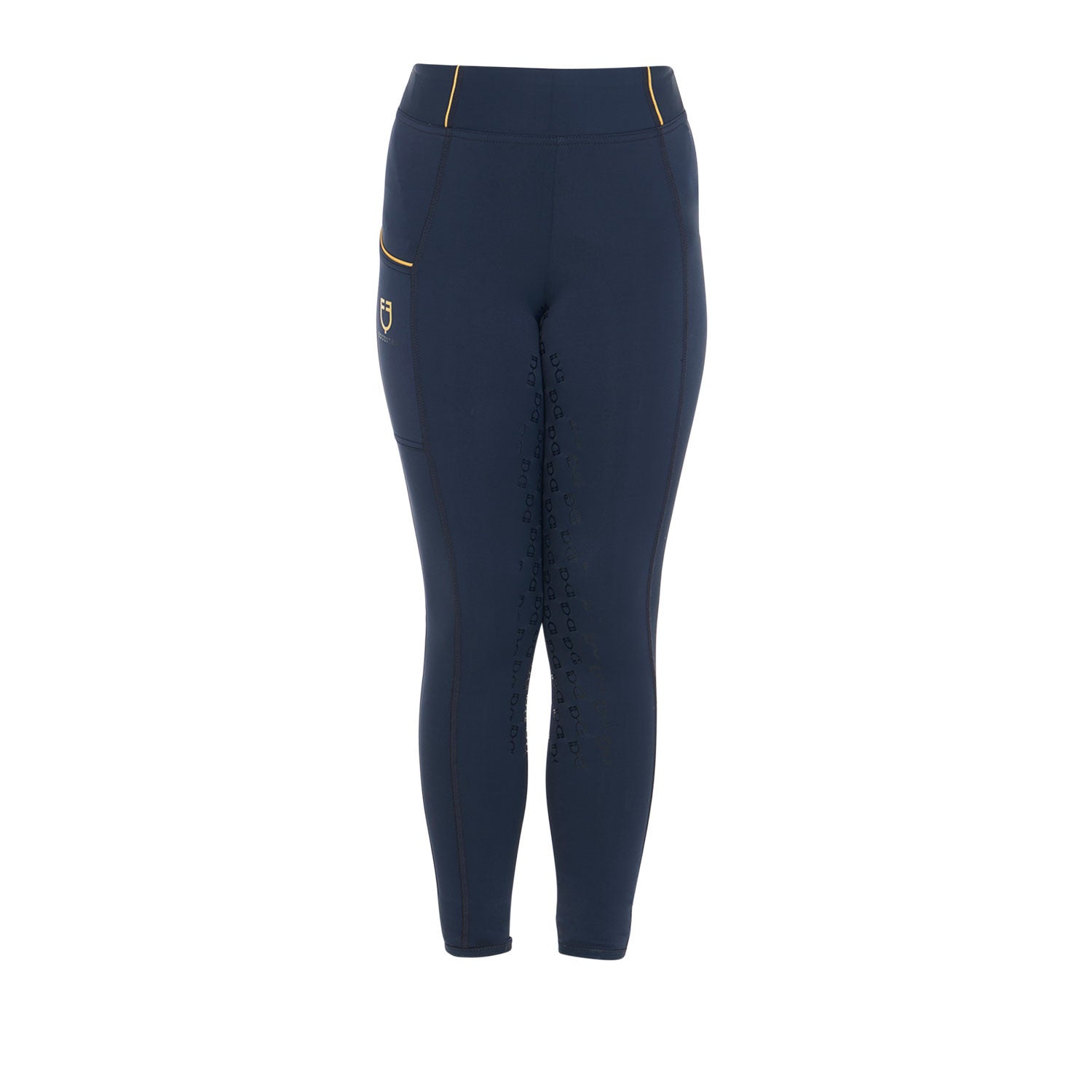 Leggings niña slim fit grip con logo Equestro - Navy Blazer