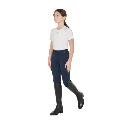 Leggings niña slim fit grip con logo Equestro - Navy Blazer
