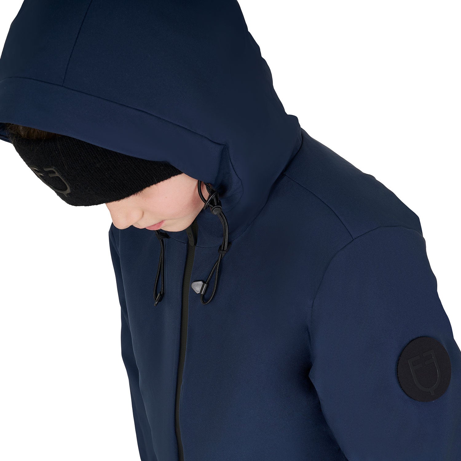 Chaqueta infantil unisex impermeable y cortaviento de nailon Equestro - Navy Blazer