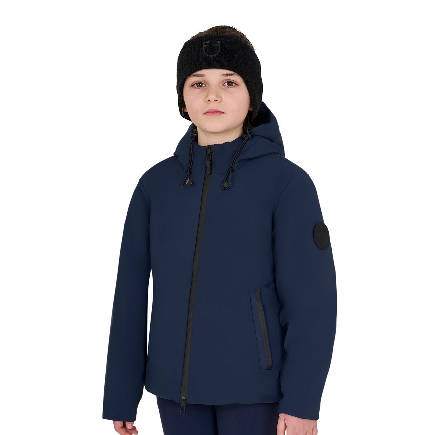Chaqueta infantil unisex impermeable y cortaviento de nailon Equestro - Navy Blazer