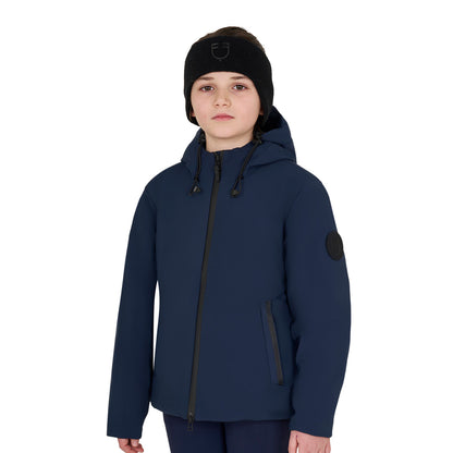 Chaqueta infantil unisex impermeable y cortaviento de nailon Equestro - Navy Blazer