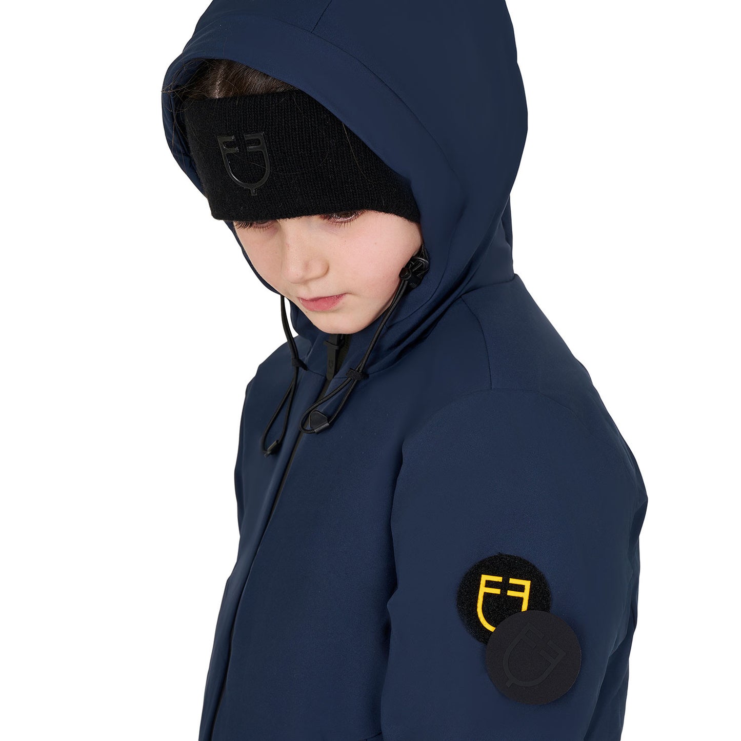 Chaqueta infantil unisex impermeable y cortaviento de nailon Equestro - Navy Blazer