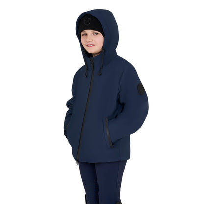 Chaqueta infantil unisex impermeable y cortaviento de nailon Equestro - Navy Blazer