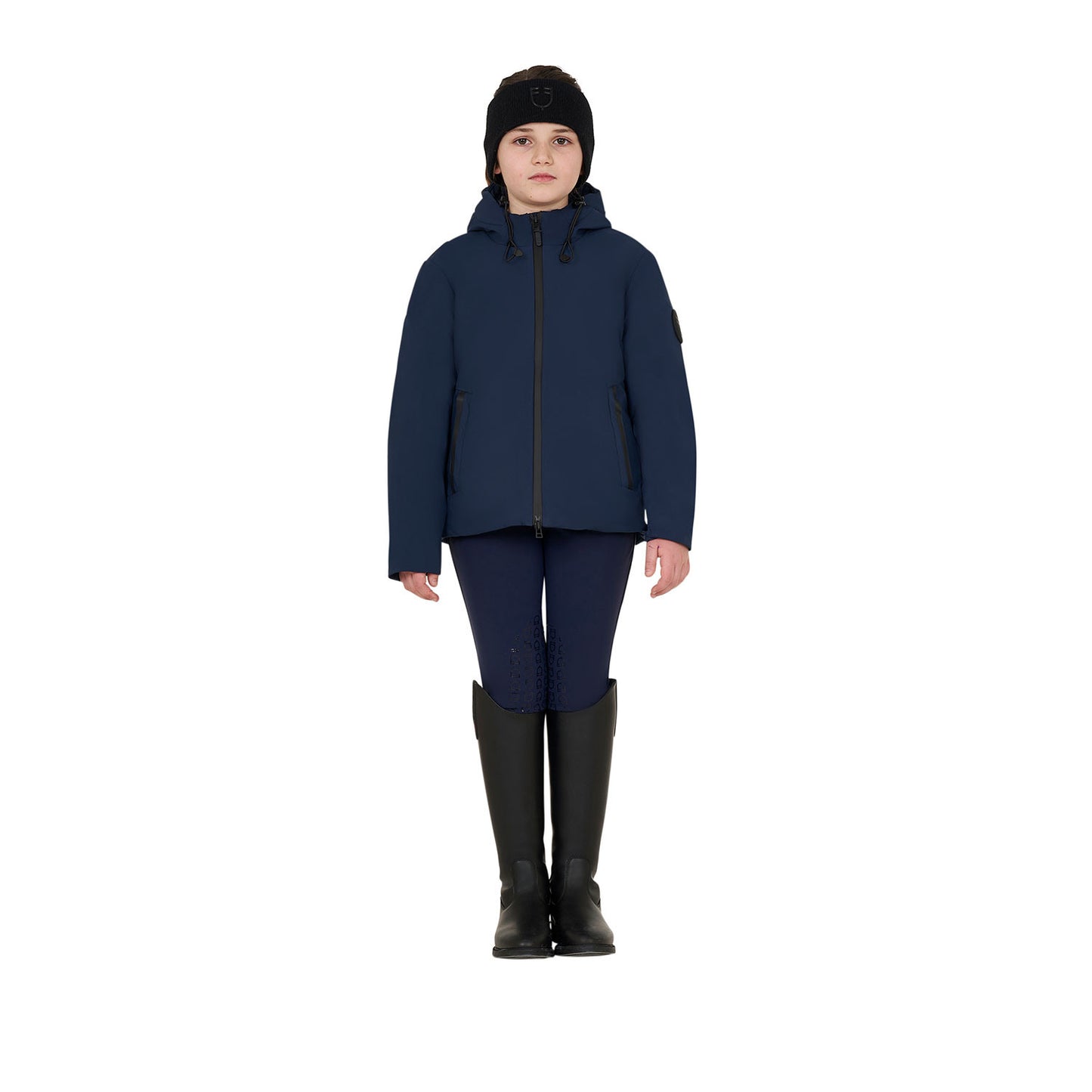 Chaqueta infantil unisex impermeable y cortaviento de nailon Equestro - Navy Blazer