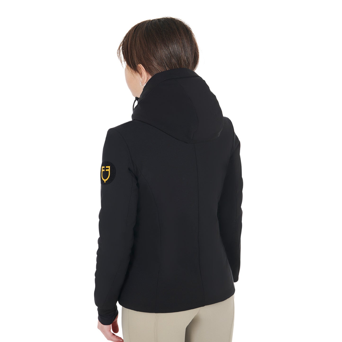 Chaqueta infantil unisex impermeable y cortaviento de nailon Equestro - Negro