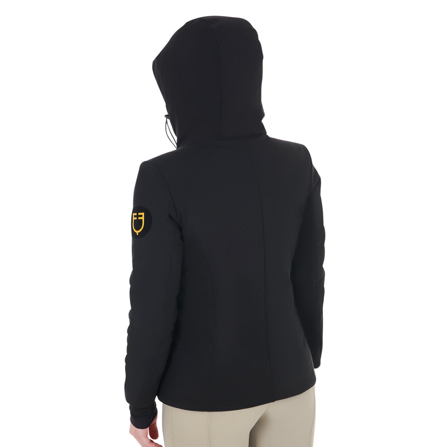 Chaqueta infantil unisex impermeable y cortaviento de nailon Equestro - Negro