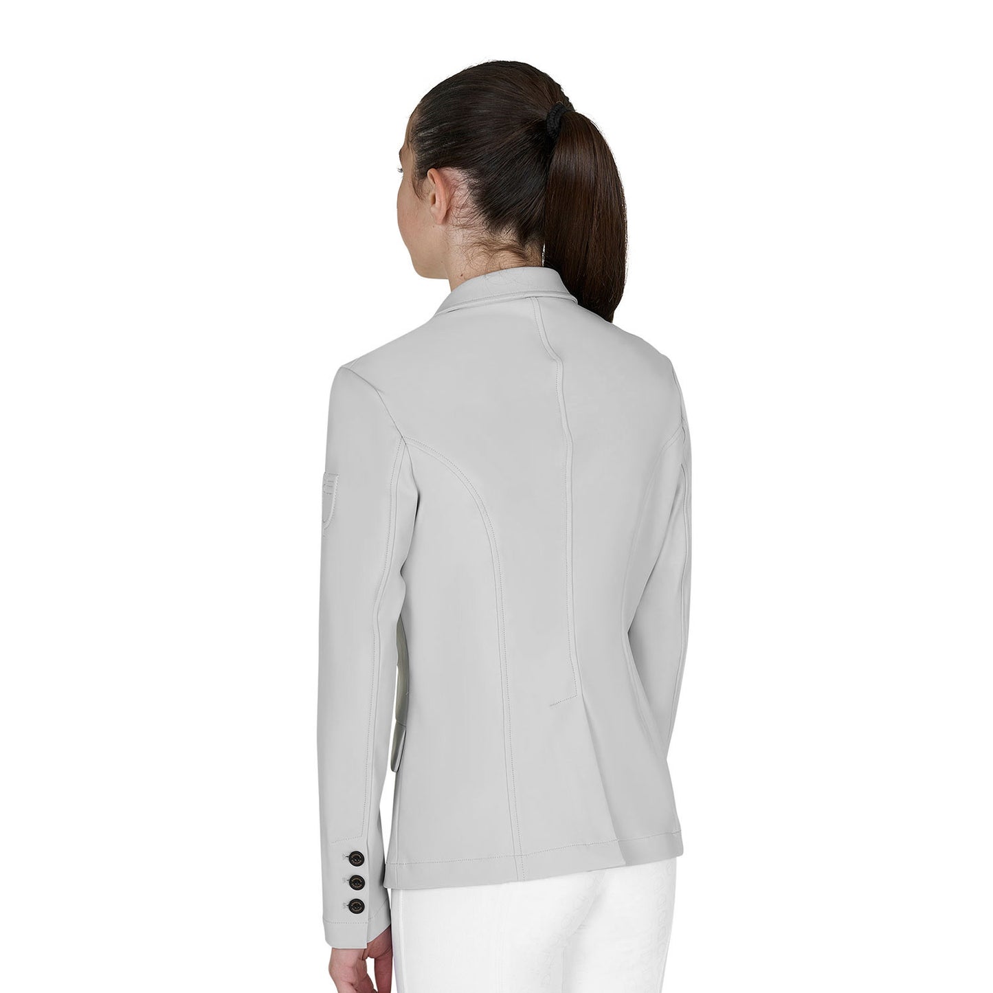 Chaqueta infantil de concurso slim fit tres botones Equestro - Harbor Mist