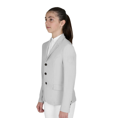 Chaqueta infantil de concurso slim fit tres botones Equestro - Harbor Mist