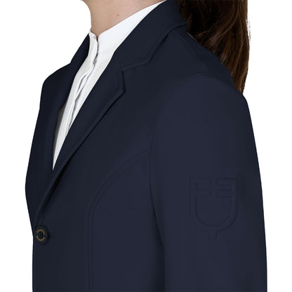 Chaqueta infantil de concurso slim fit tres botones Equestro - Navy Blazer