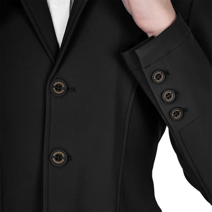 Chaqueta infantil de concurso slim fit tres botones Equestro - Negro