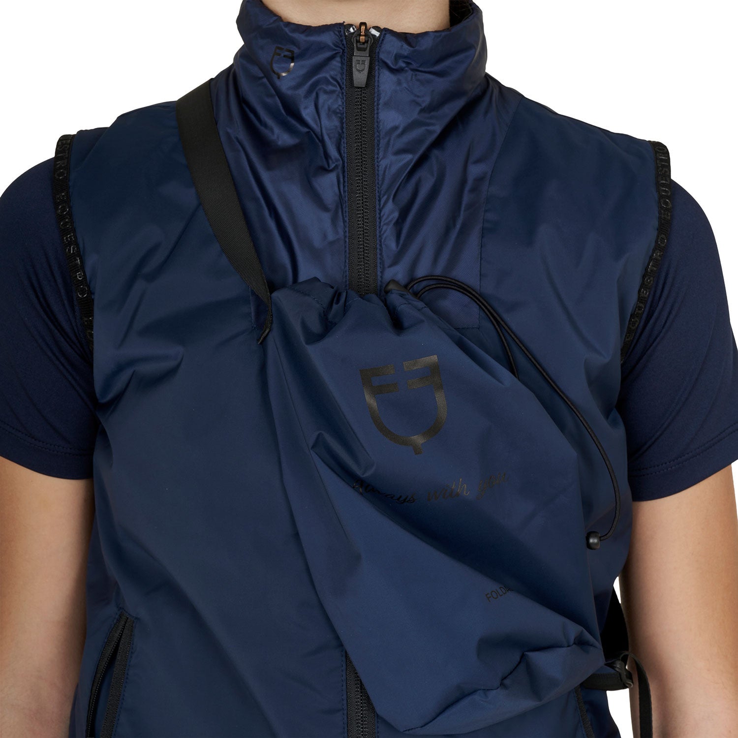 Chaleco sin mangas para niños unisex línea plegable Equestro - Navy Blazer