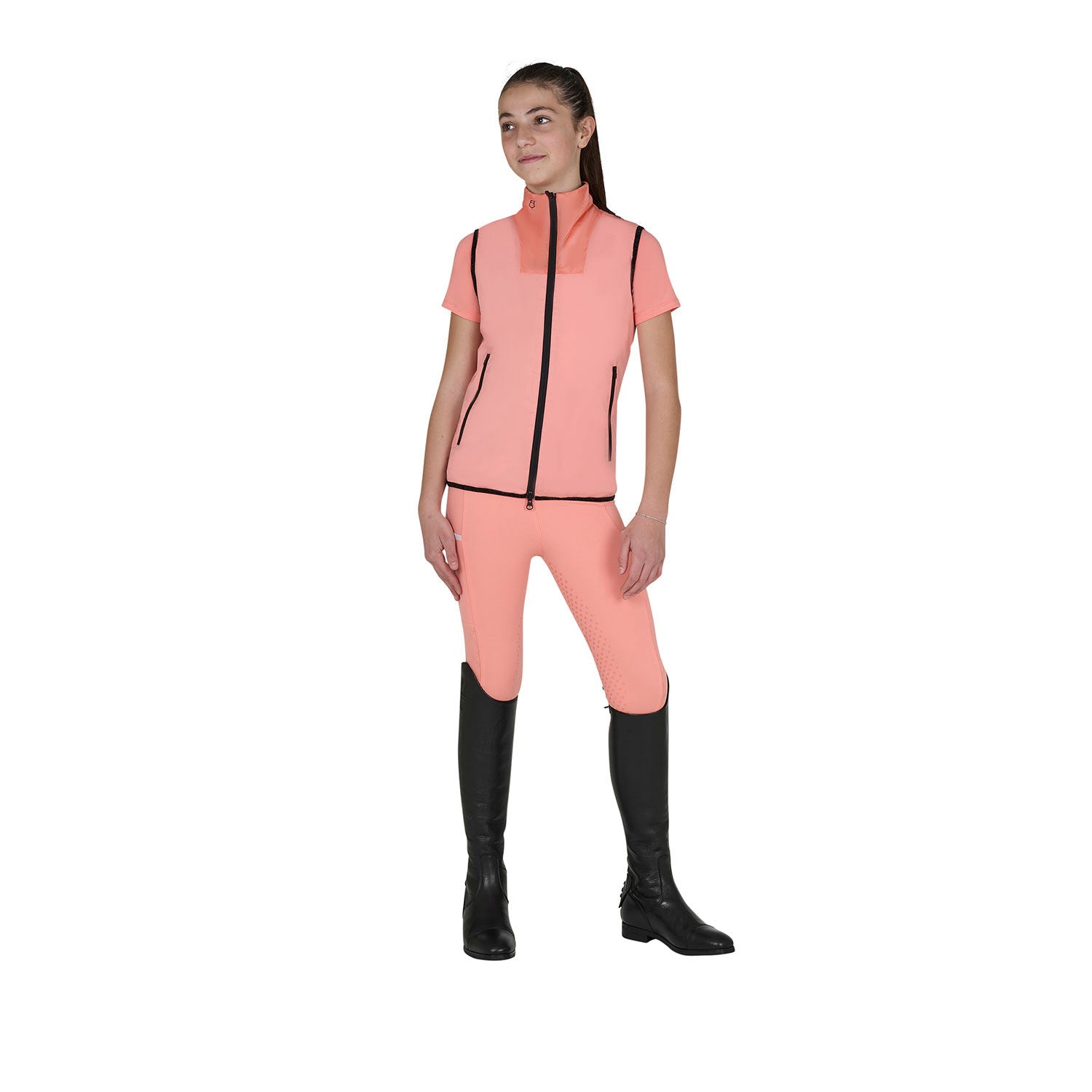 Chaleco sin mangas para niños unisex línea plegable Equestro - Desert Flower (15-1435)/Harbor Mist