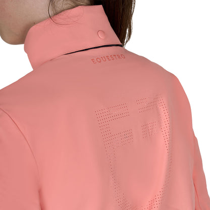 Softshell unisex para niños con logo en la espalda Equestro - Desert Flower (15-1435)/Harbor Mist