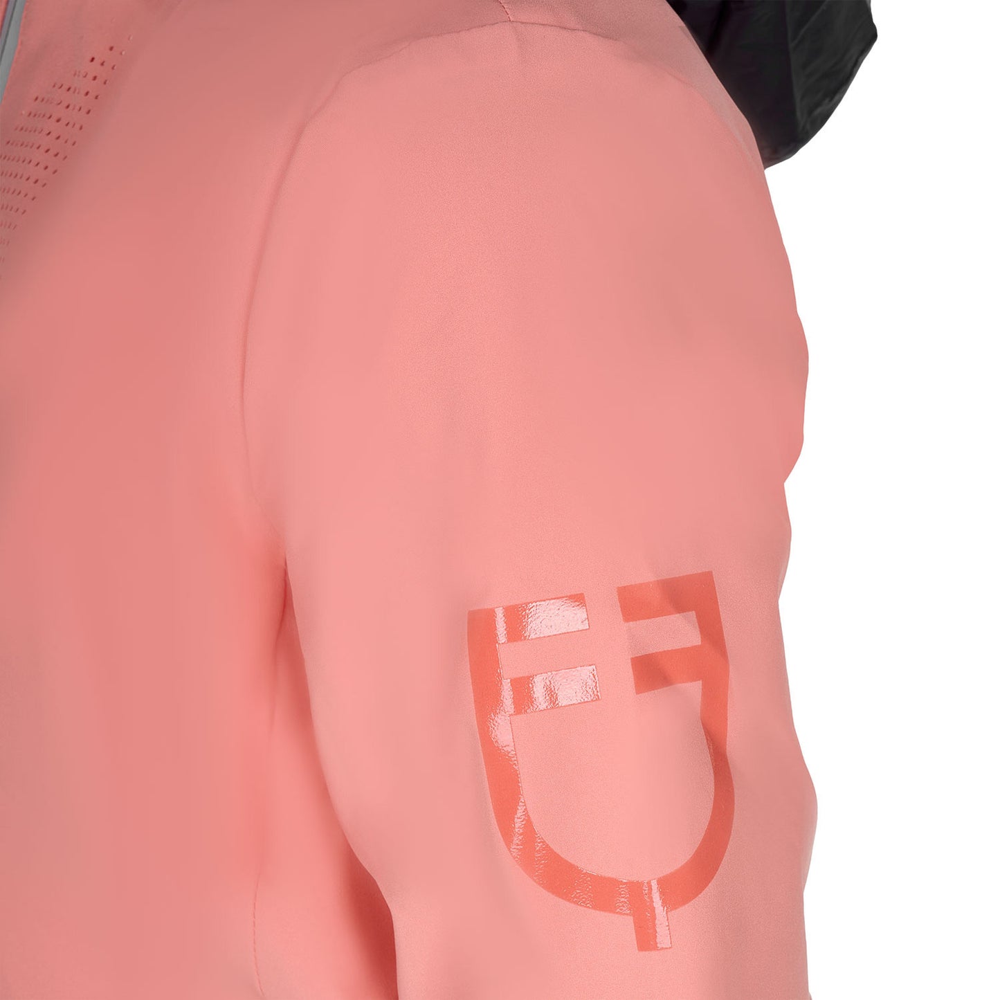 Softshell unisex para niños con logo en la espalda Equestro - Desert Flower (15-1435)/Harbor Mist