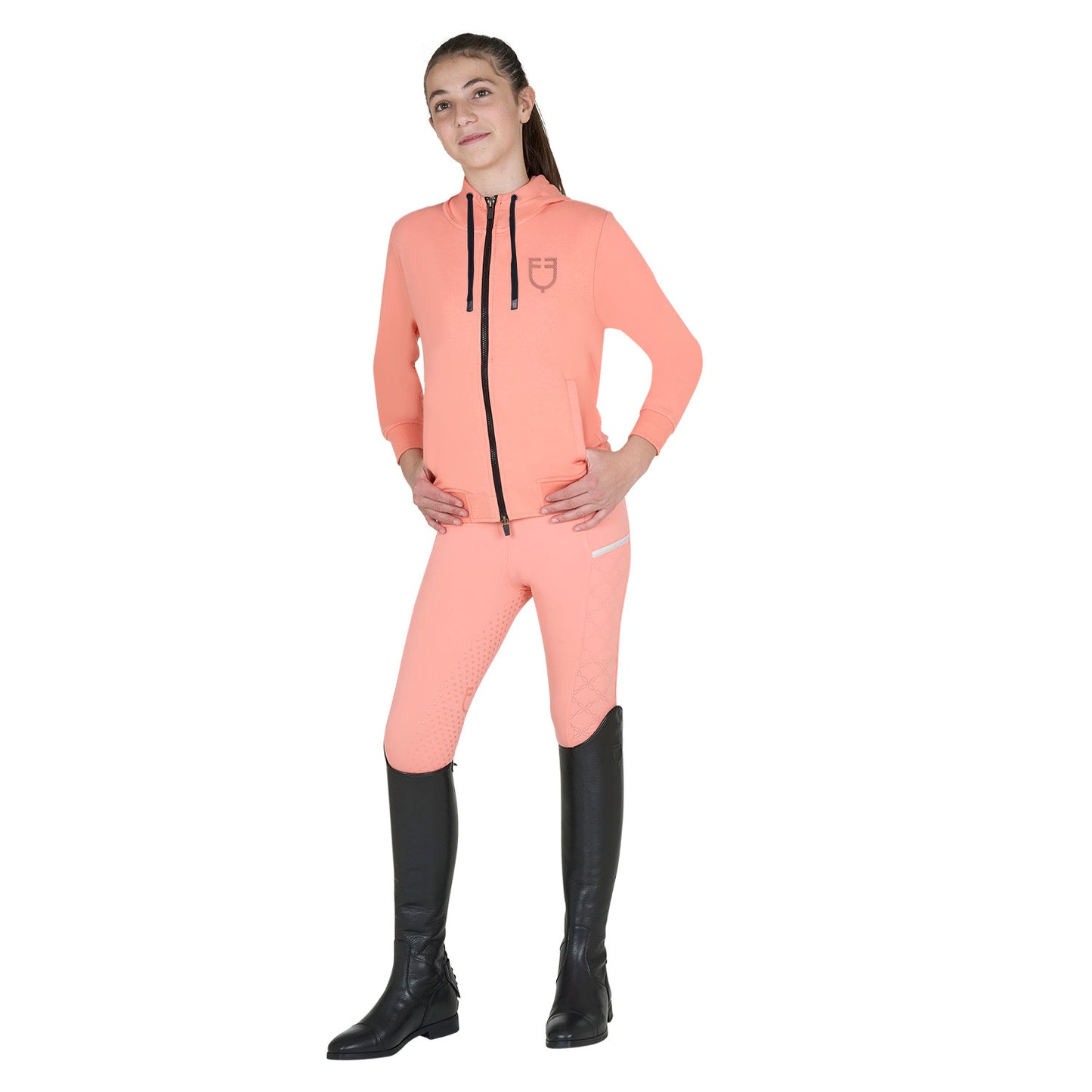 Sudadera infantil unisex con capucha y cremallera frontal Equestro - Desert Flower