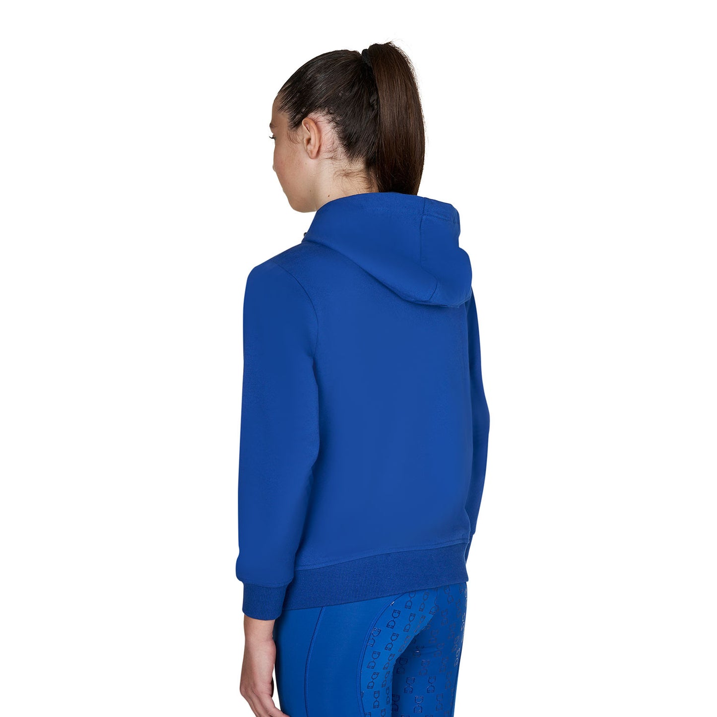 Sudadera infantil unisex con capucha y cremallera frontal Equestro - Blue Quartz