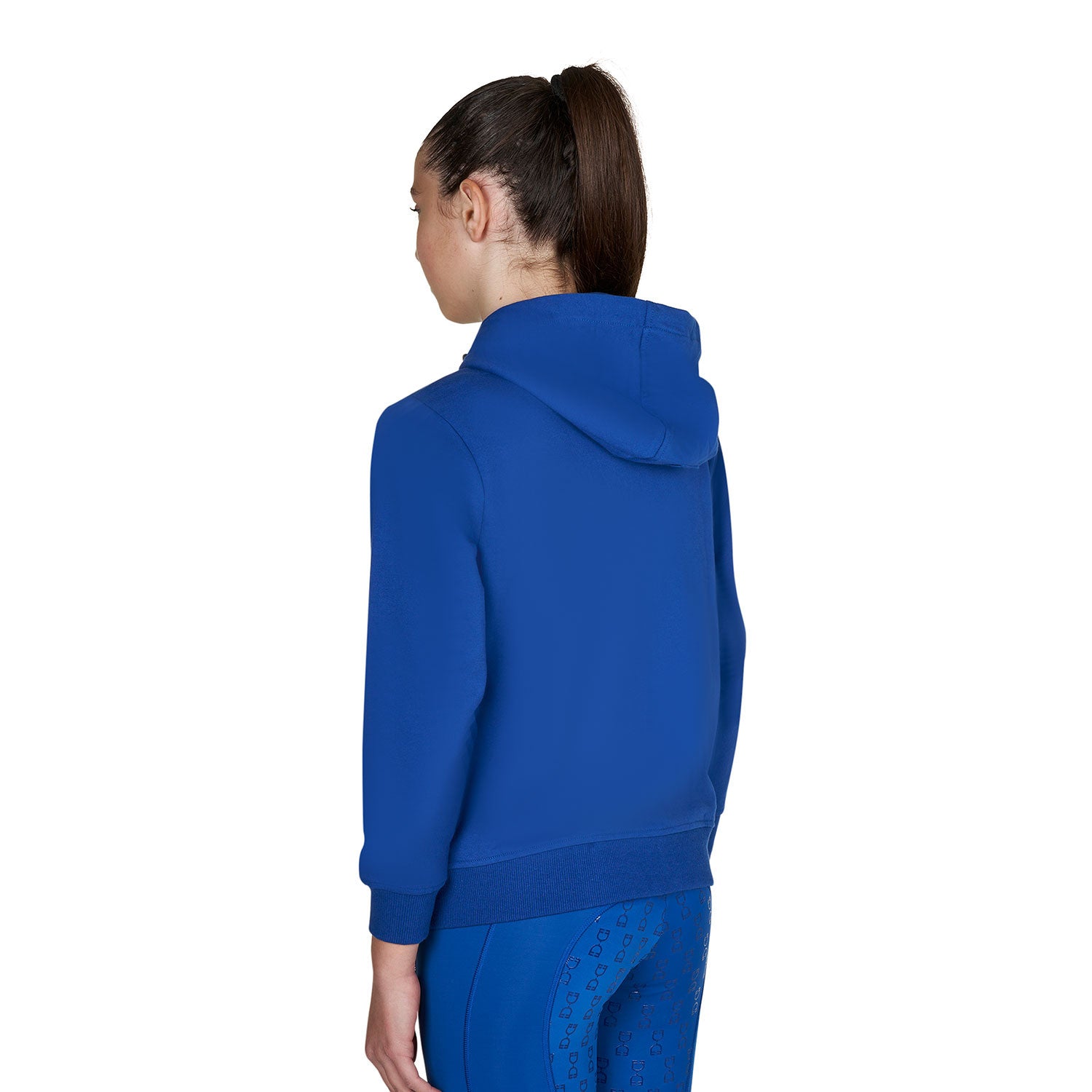Sudadera infantil unisex con capucha y cremallera frontal Equestro - Blue Quartz