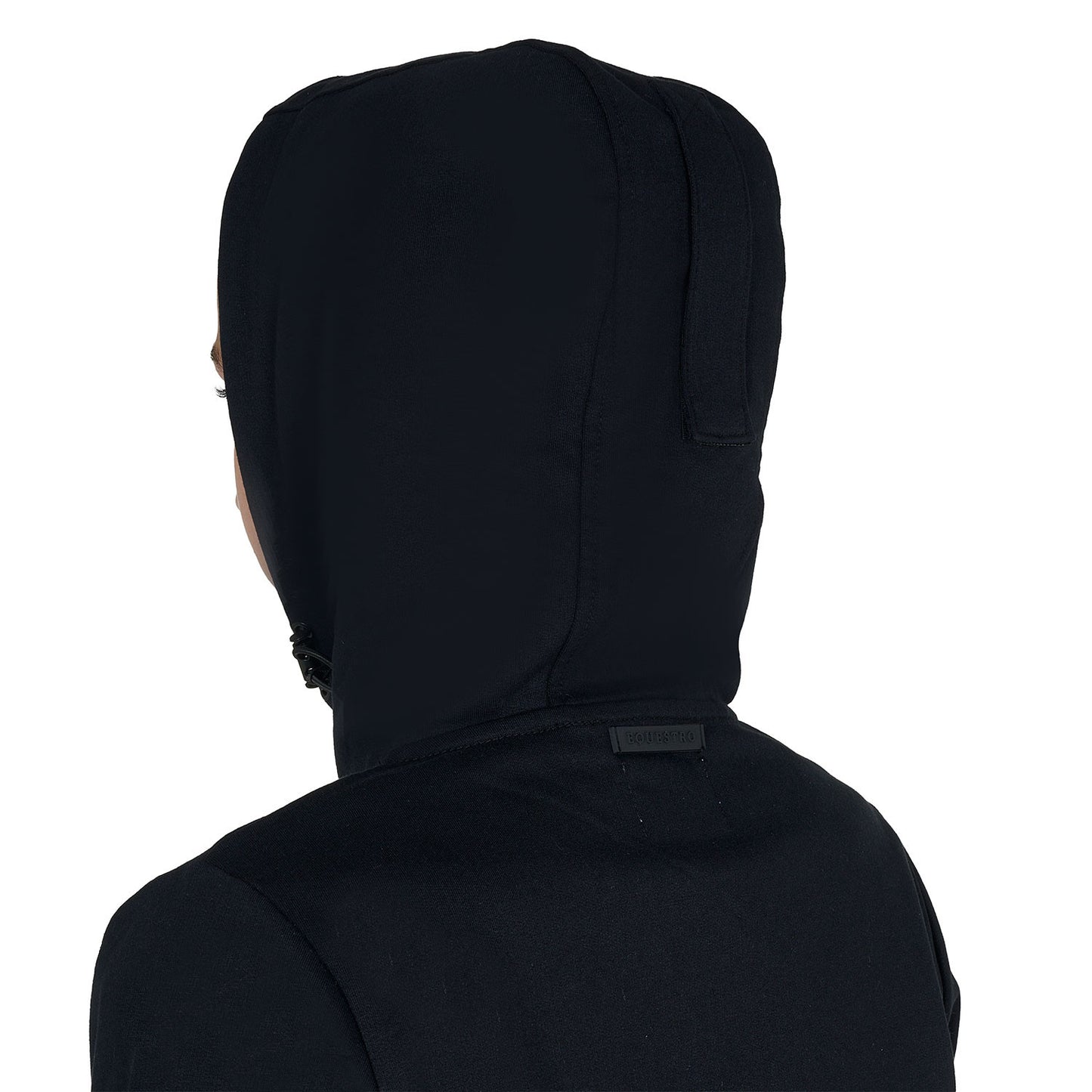 Sudadera infantil unisex con capucha y cremallera frontal Equestro - Negro