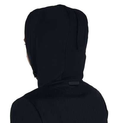 Sudadera infantil unisex con capucha y cremallera frontal Equestro - Negro