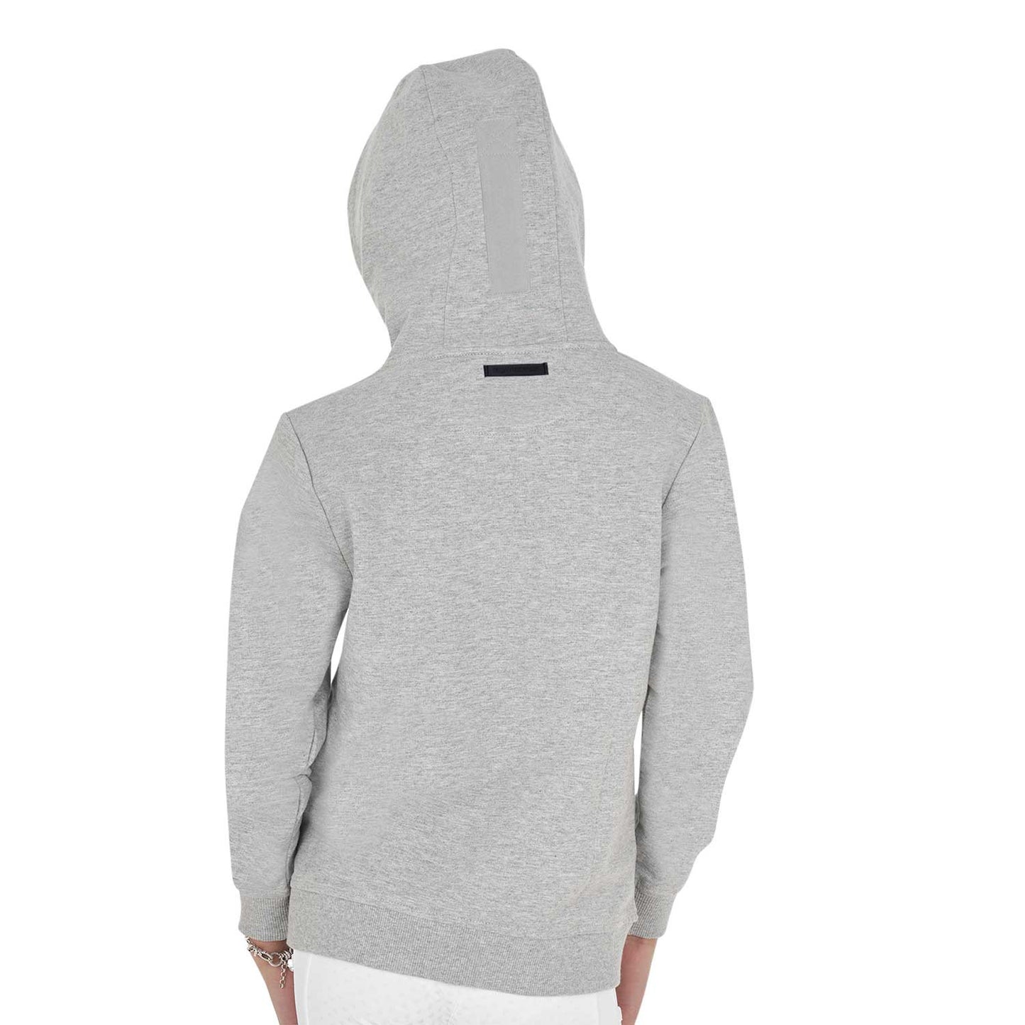 Sudadera infantil unisex con capucha y cremallera frontal Equestro - Grey Melange