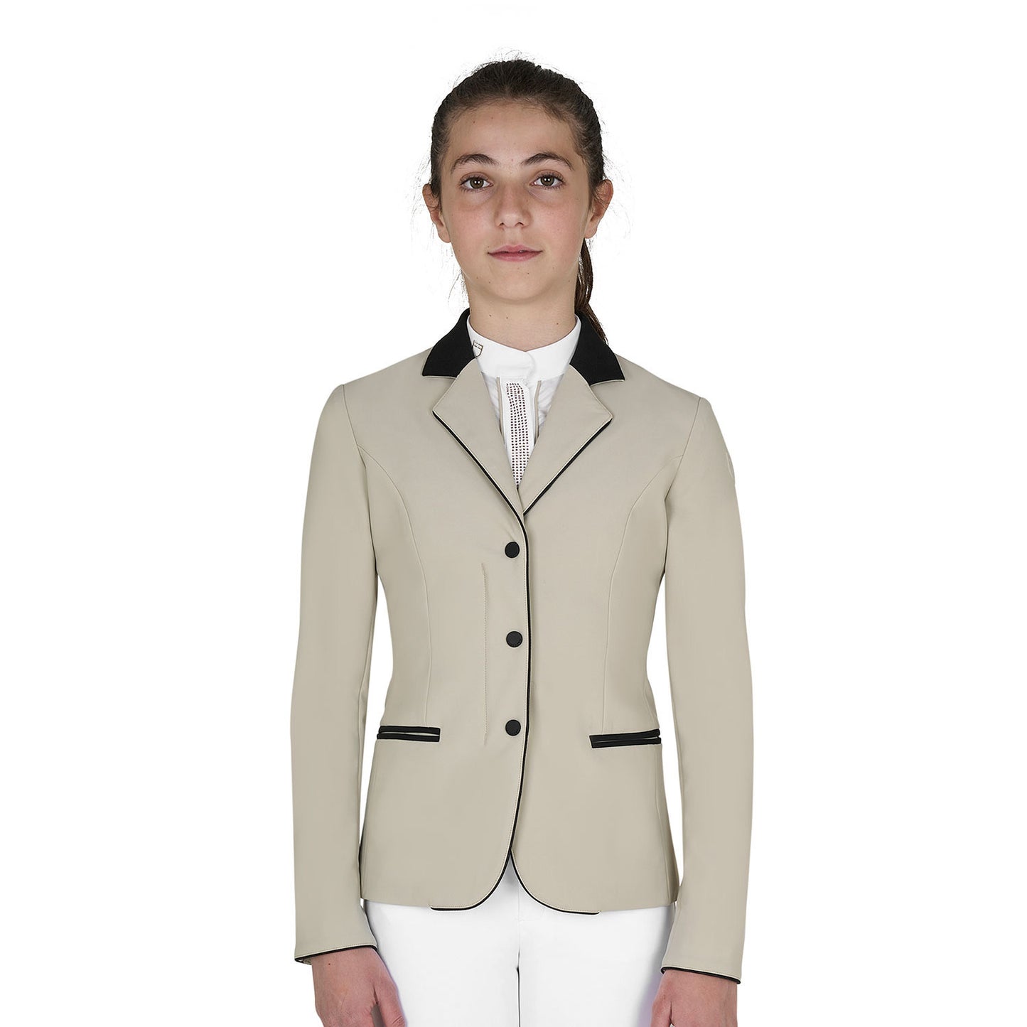 Chaqueta infantil unisex concurso cremallera y botones Equestro - Oxford Tan