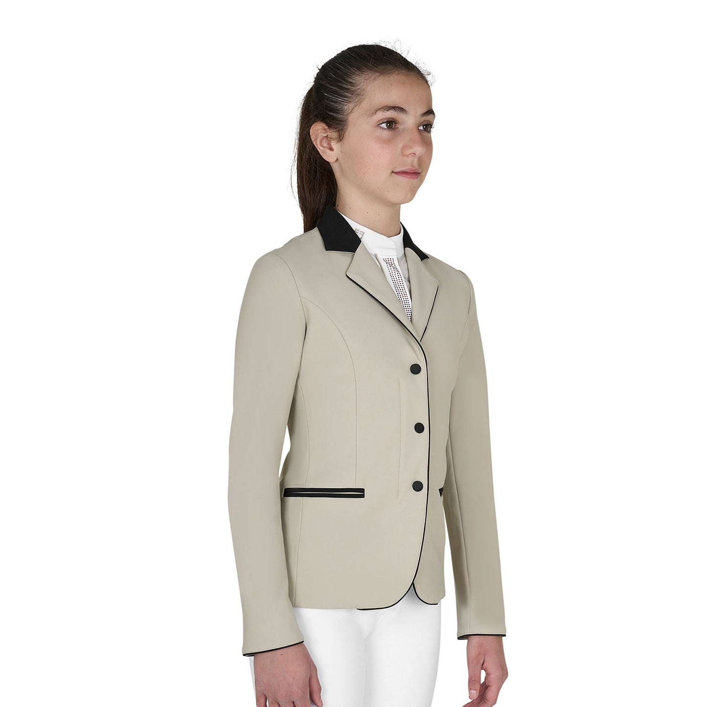 Chaqueta infantil unisex concurso cremallera y botones Equestro - Oxford Tan