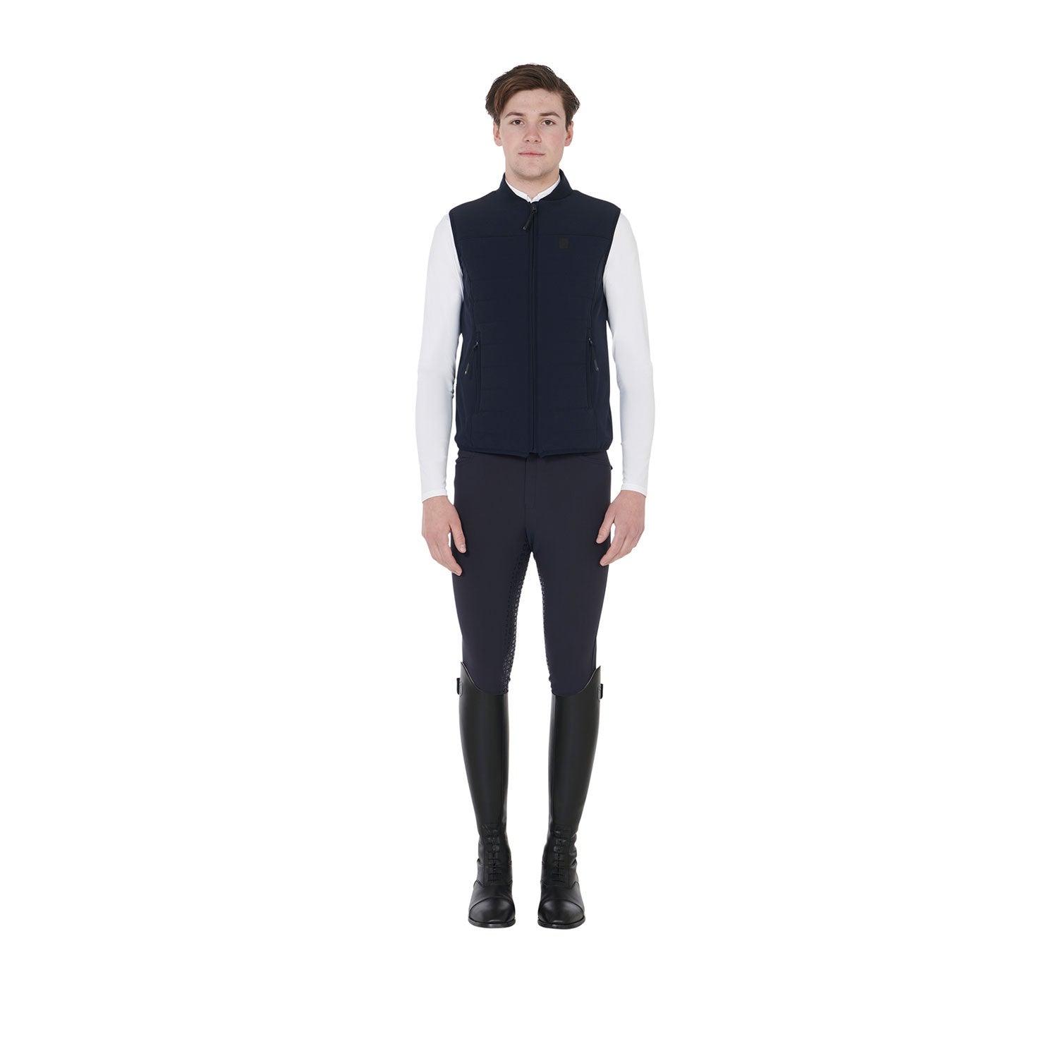 Chaleco de hombre en tejido técnico transpirable Equestro - Azul marino