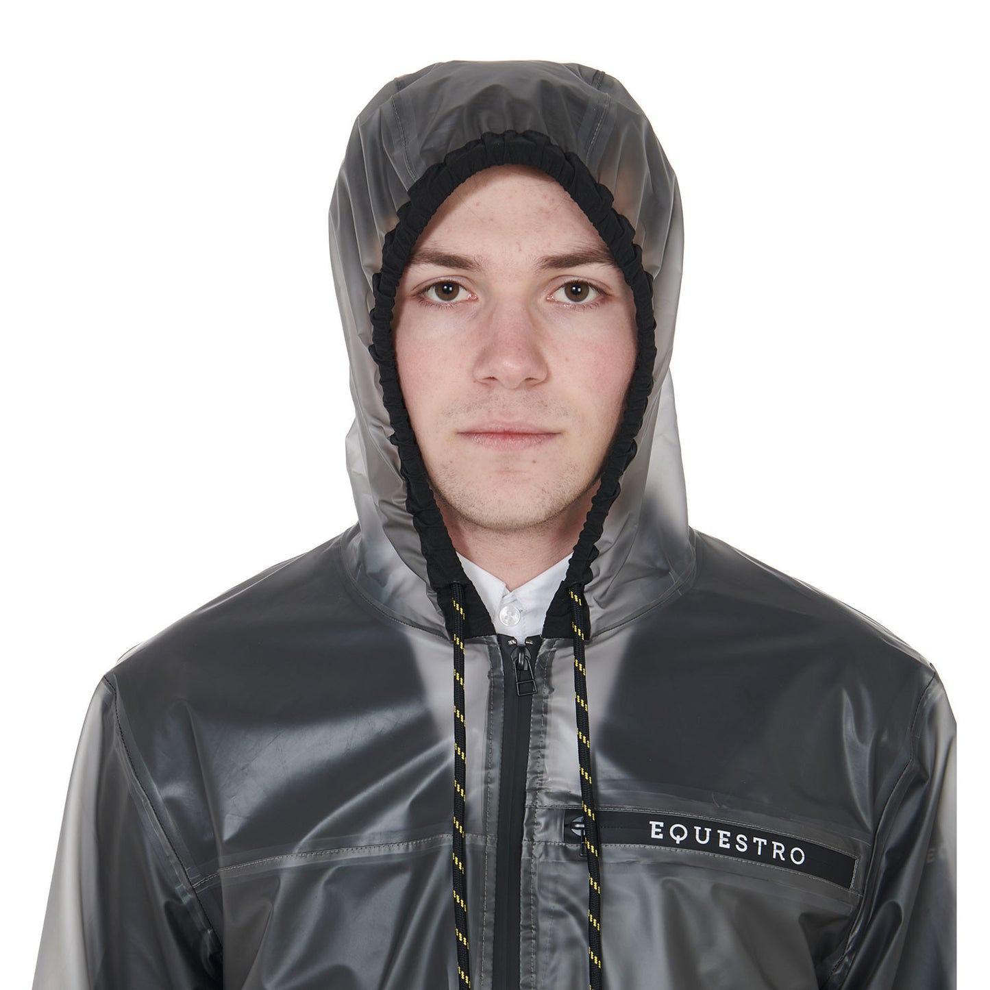 Impermeable de hombre en tejido técnico transparente Equestro - Gris