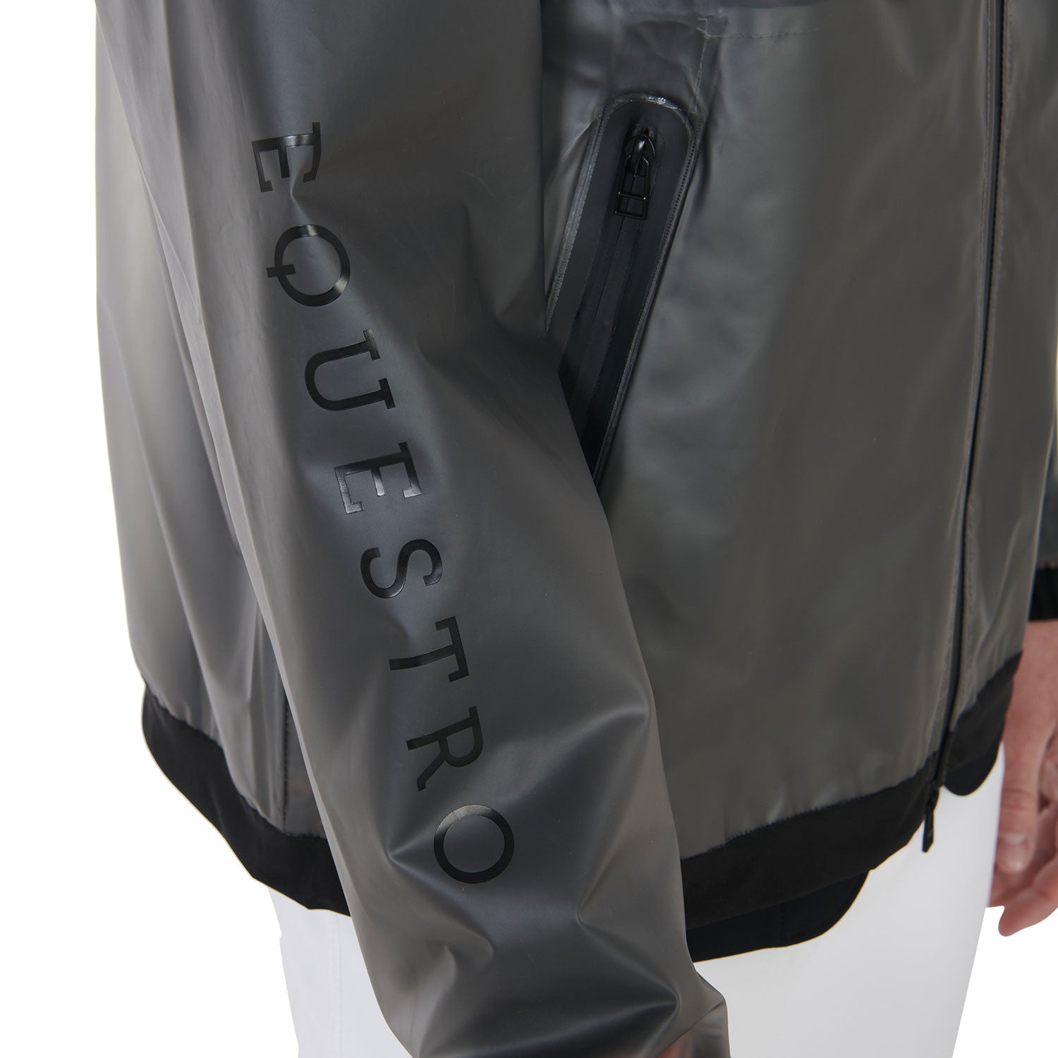 Impermeable de hombre en tejido técnico transparente Equestro - Gris
