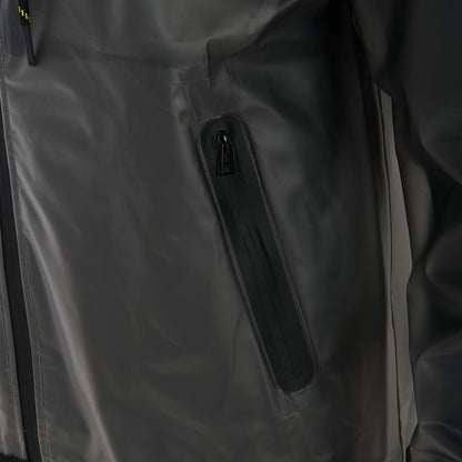 Impermeable de hombre en tejido técnico transparente Equestro - Gris