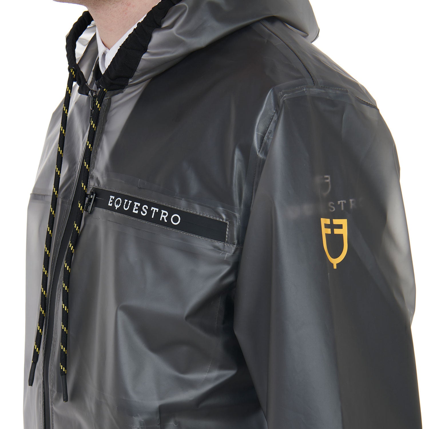 Impermeable de hombre en tejido técnico transparente Equestro - Gris