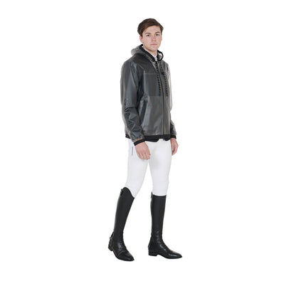 Impermeable de hombre en tejido técnico transparente Equestro - Gris