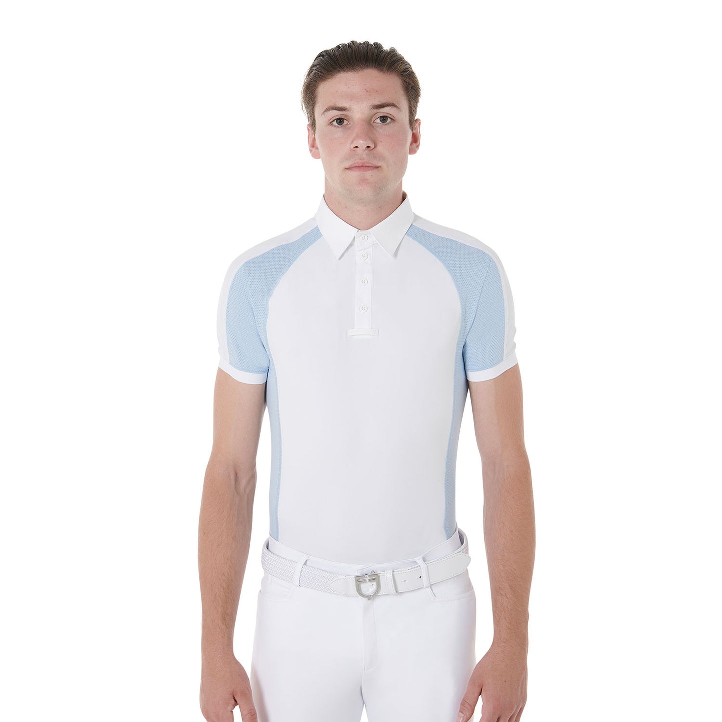 Polo de hombre de concurso slim fit cuatro botones Equestro - Skyway