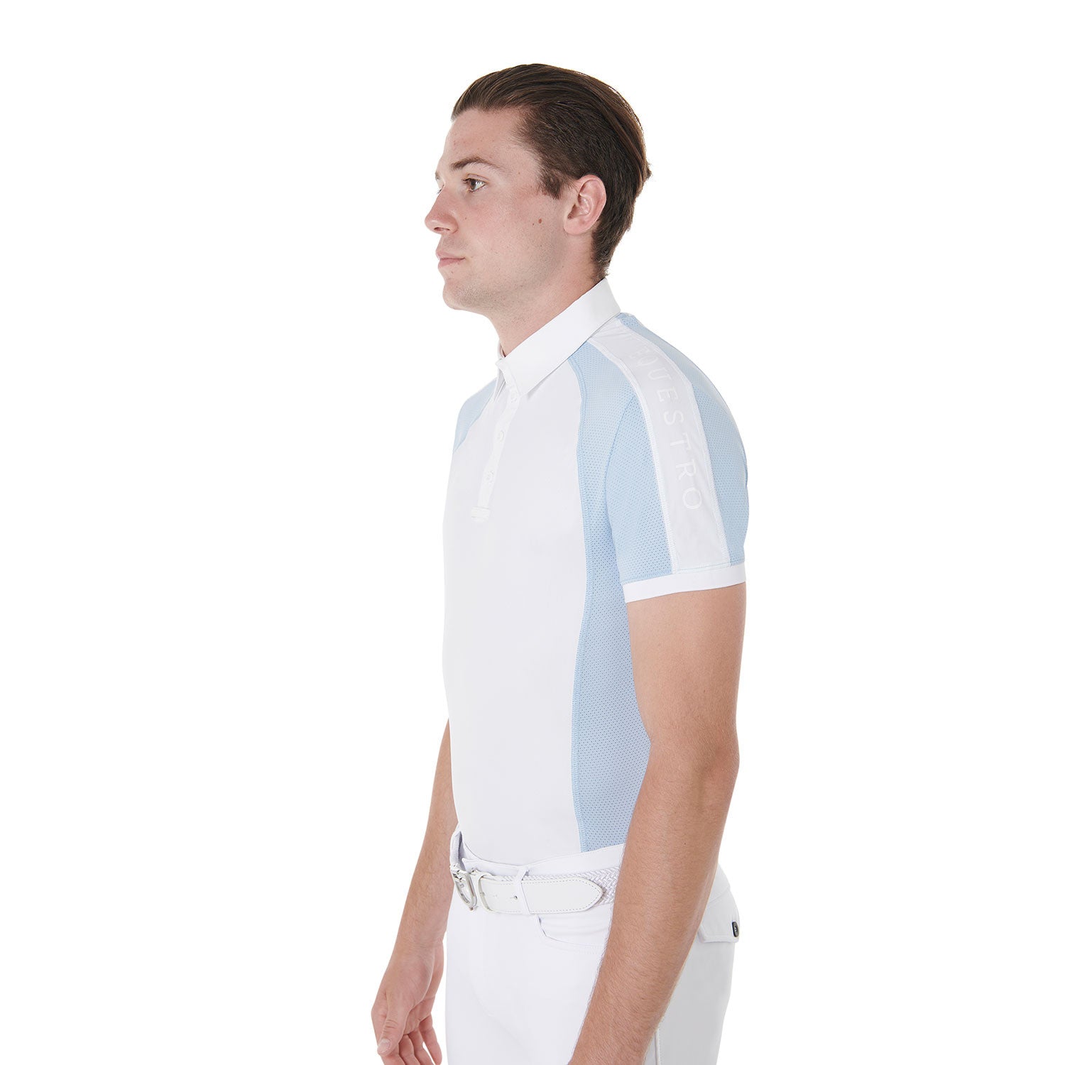 Polo de hombre de concurso slim fit cuatro botones Equestro - Skyway