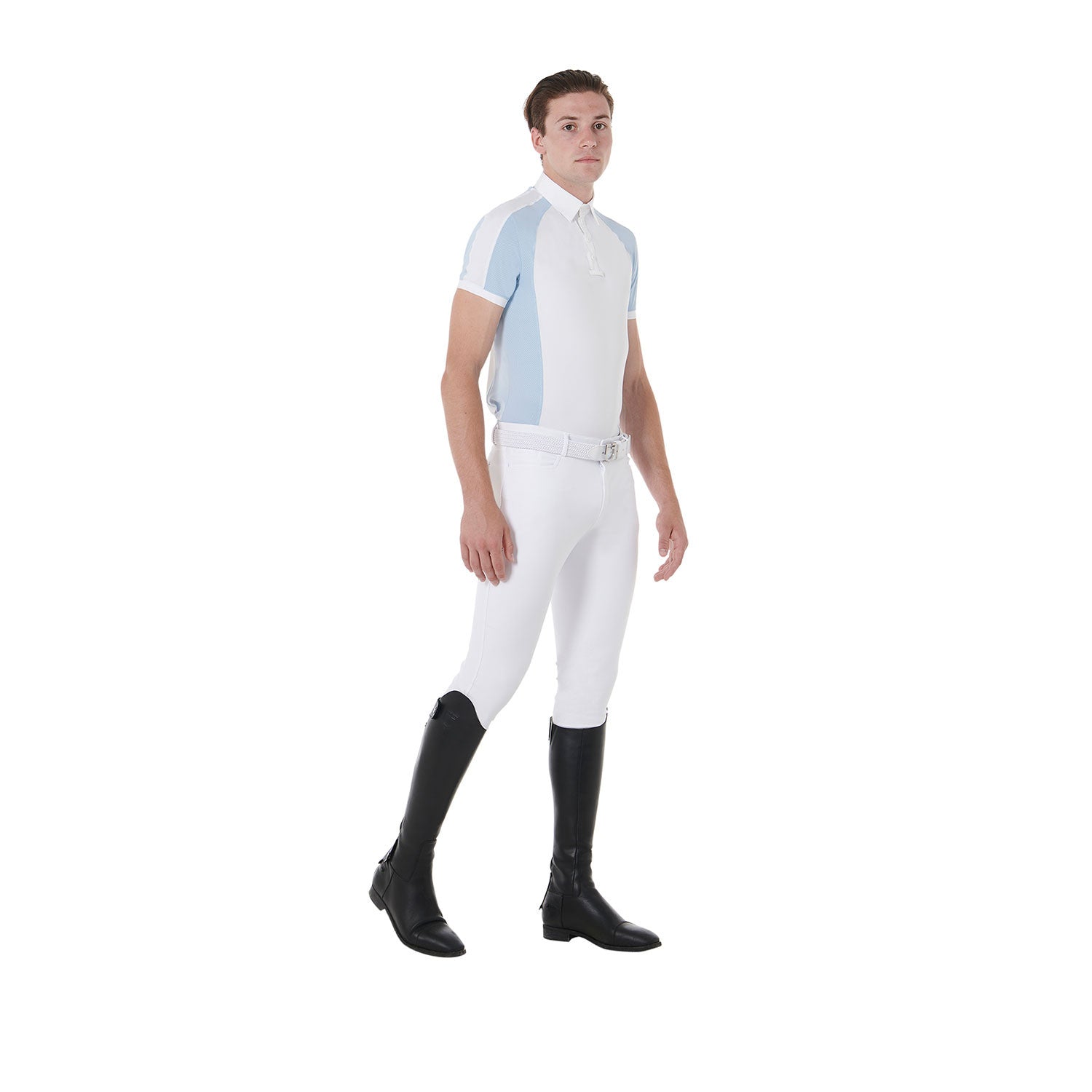 Polo de hombre de concurso slim fit cuatro botones Equestro - Skyway