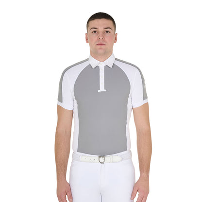 Polo de hombre de concurso slim fit cuatro botones Equestro - Frost Grey