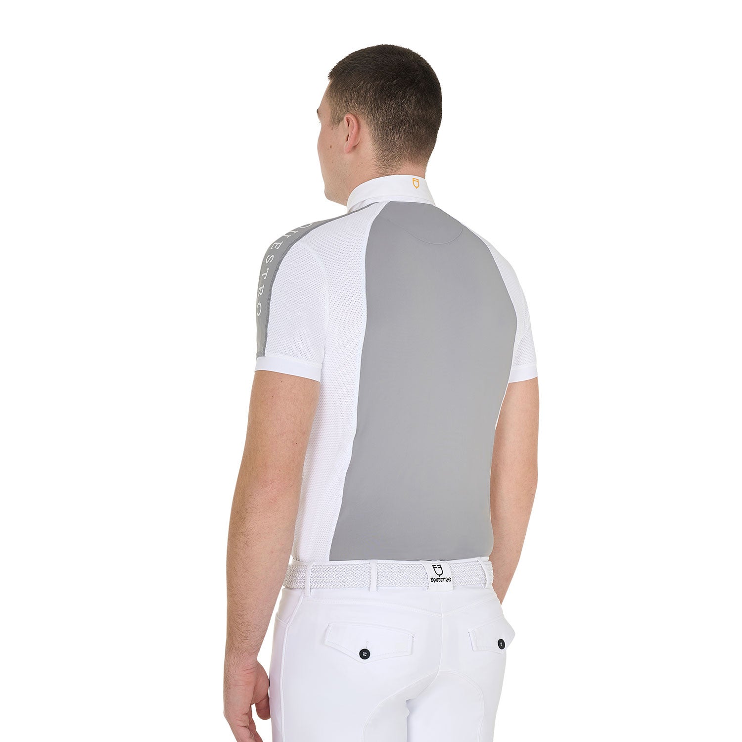 Polo de hombre de concurso slim fit cuatro botones Equestro - Frost Grey